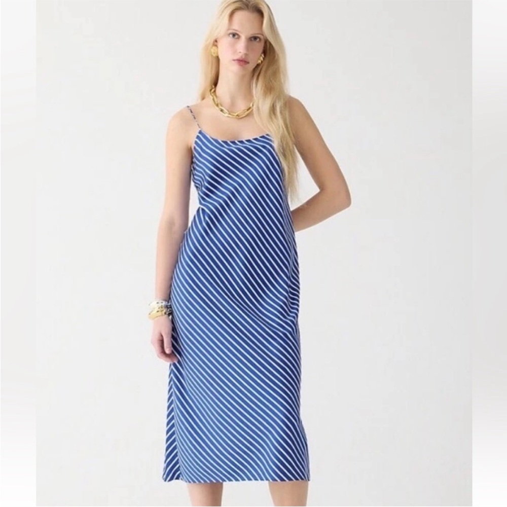 Jcrew Blue Striped Women's Gwyneth Slip Dress